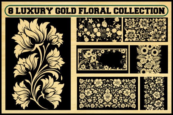8 Luxury Gold Floral SVG Bundle: Graphics and Illustrations Review
