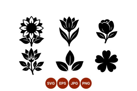 Black and White Floral Vector Icons: Graphics and Illustrations Review