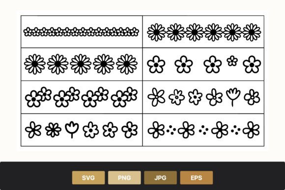 Black White Floral Border Patterns Graphics and Illustrations
