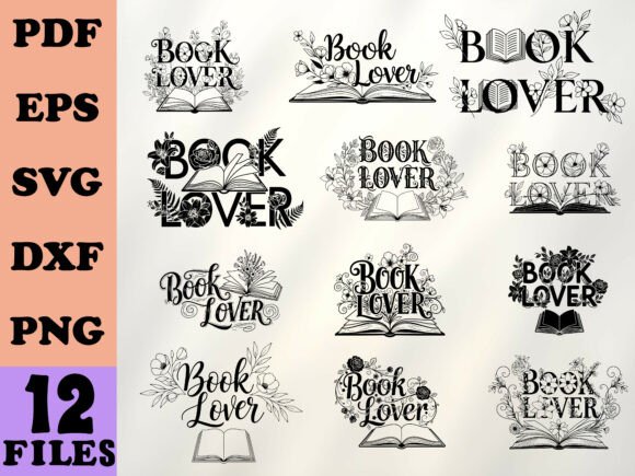 Book Lover Floral Reading Tag Den Graphics and Illustrations Review