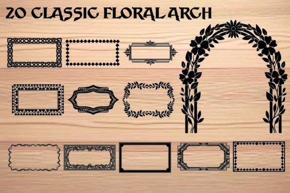 Classic Floral Arch Vintage Frames Graphics and Illustrations Review