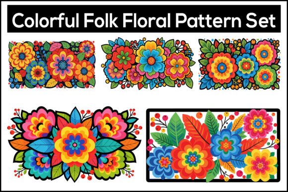 Colorful Folk Floral Pattern Set Review