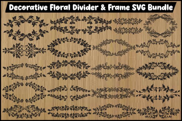 Decorative Floral Divider Frame Graphics and Illustrations