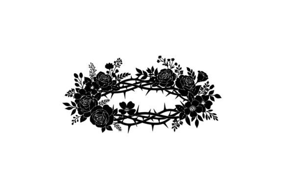 Elegant Black Rose Floral Wreath Vector Graphics and Illustrations Review