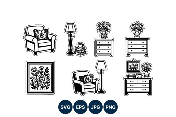 Floral Armchair Lamp and Dresser Vector Embroidery Review