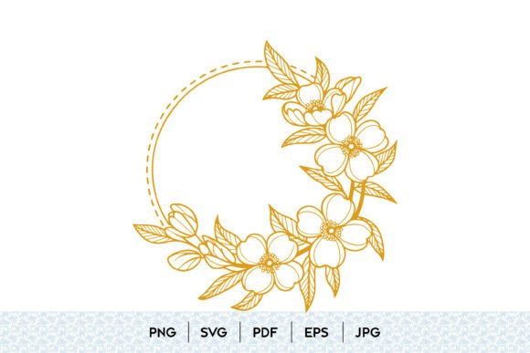 Floral Circle Frame SVG Design for Graphics and Illustrations