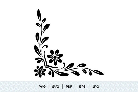 Floral Corner Ornament Vector Design for Graphics and Illustrations