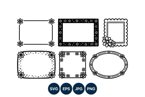 Floral Frame Border Vector Illustrations: Graphics and Illustrations for Sellers