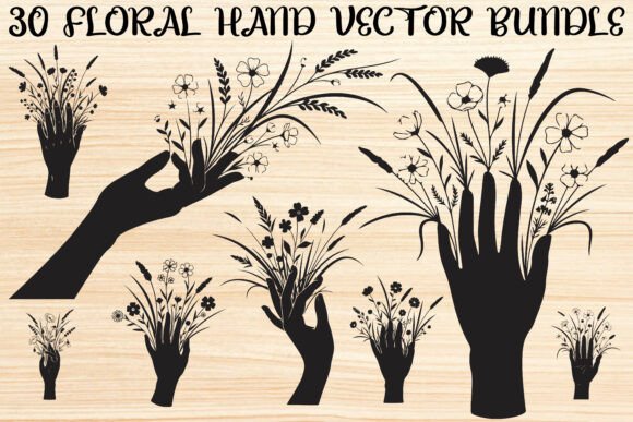 Floral Hand Holding Design Bundle: Graphics and Illustrations for Brand Work