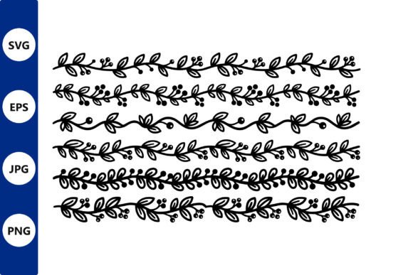 Floral Leaf Border Vector Design Set for Graphics and Illustrations