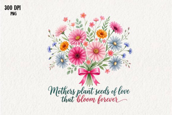 Floral Mama PNG, Mother s Day Wildflower Graphics and Illustrations