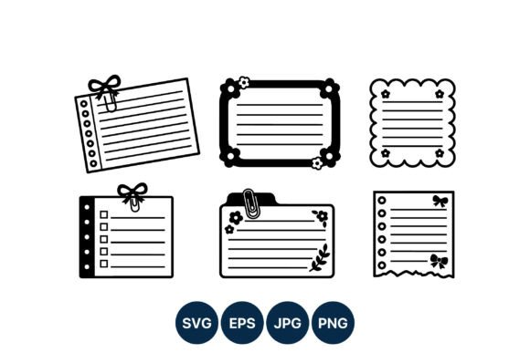 Floral Ribbon Lined Note Cards Vector: Graphics and Illustrations Review