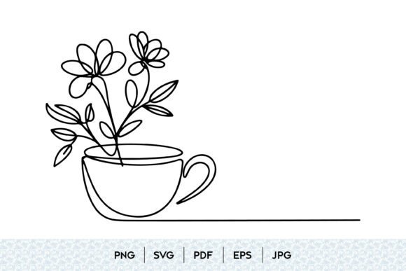 Floral Teacup SVG Graphics and Illustrations Review