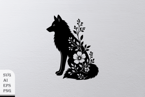 Floral Wolf Silhouette Graphics and Illustrations Review