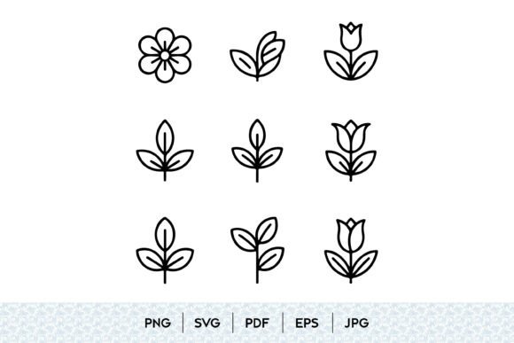 Minimal Floral Icon Bundle SVG Graphics and Illustrations Review