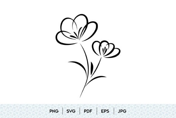 Minimalist Floral Bloom Line Art Graphics and Illustrations Review