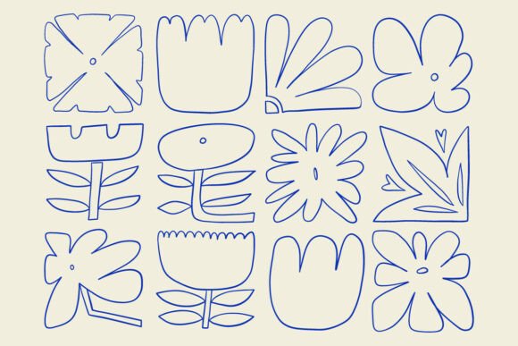 Simple Flower Doodle Floral Bundle Set: Graphics and Illustrations Review